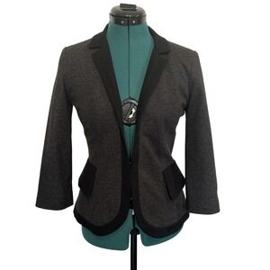Cartonnier Blazer Womens XS‎ 3/4 Sleeve Peplum Open Front Jacket Career Workwear